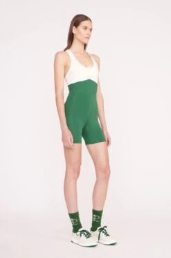 BOUNCE SHORT UNITARD | COURT GREEN IVORY -Staud PickleBall 031 01647 web