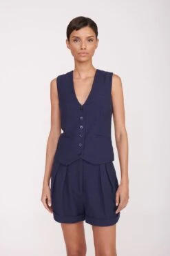 LUISA SHORT | NAVY SUITING -Staud Pre Fall 022 00683 web 1