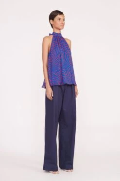 MARLOWE TOP | LAPIS WAVY DOT -Staud Pre Fall 030 00954 web