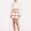 TOUR SKIRT | TOBACCO GINGHAM 1 TOUR SKIRT | TOBACCO GINGHAM -Staud Pre Fall 038 01217 web