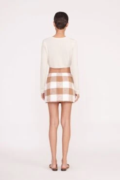 TOUR SKIRT | TOBACCO GINGHAM -Staud Pre Fall 038 01227 web