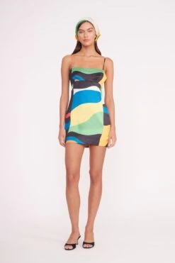 REMINGTON DRESS | MARBLE WAVE -Staud REMINGTON DRESS MARBLE WAVE BRIGITTE MULE BLACK 00143 2 web