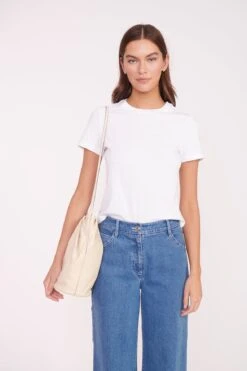 VALENTINA BUCKET BAG | CREAM -Staud RENAME JEANS WHITE TSHIRT BAGS 02118 web