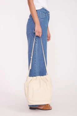 VALENTINA BUCKET BAG | CREAM -Staud RENAME JEANS WHITE TSHIRT BAGS 02127 web