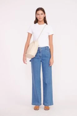 VALENTINA BUCKET BAG | CREAM -Staud RENAME JEANS WHITE TSHIRT BAGS 02134 web