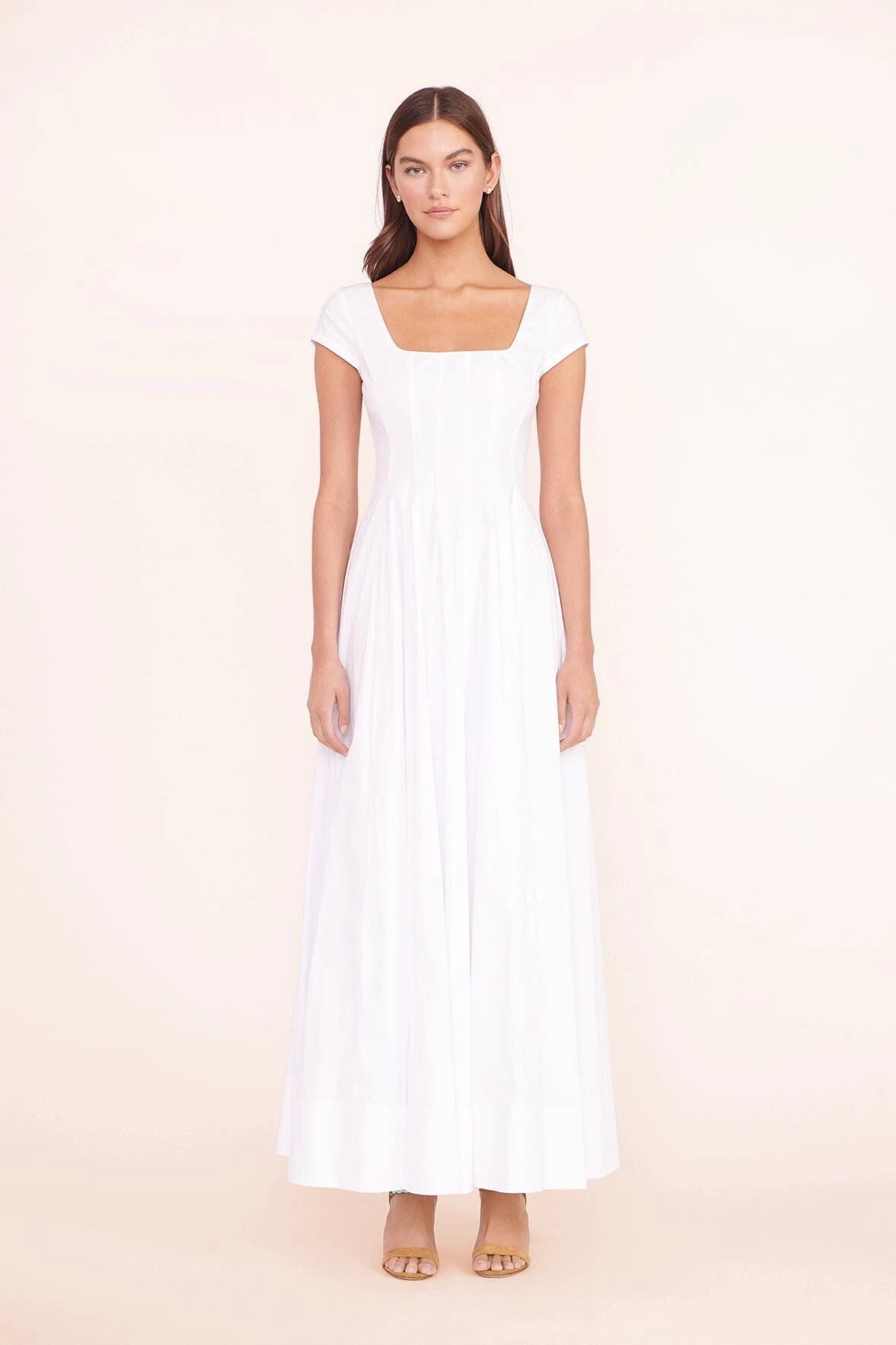 MAXI SHORT SLEEVE WELLS DRESS | WHITE 3 MAXI SHORT SLEEVE WELLS DRESS | WHITE
