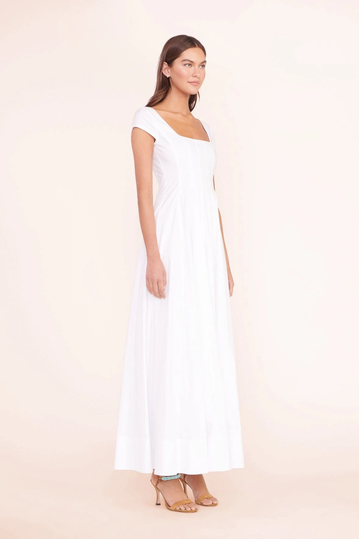 MAXI SHORT SLEEVE WELLS DRESS | WHITE 4 MAXI SHORT SLEEVE WELLS DRESS | WHITE - Image 2