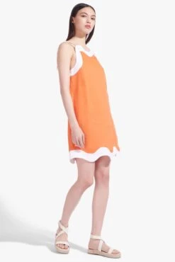 RENATA DRESS | TANGERINE WHITE -Staud Renata Dress Tangerine White 02826 web