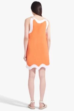RENATA DRESS | TANGERINE WHITE -Staud Renata Dress Tangerine White 02827 web