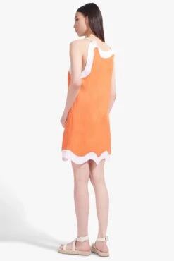 RENATA DRESS | TANGERINE WHITE -Staud Renata Dress Tangerine White 02833 web
