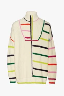 HAMPTON SWEATER | CREME RAINBOW MULTI -Staud STAUD HAMPTON SWEATER CREAM RAINBOW MULTI SPRING ECOM 22 3