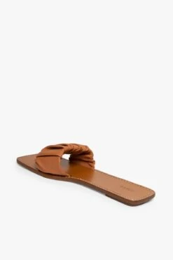 NINA RUCHED SANDAL | TAN -Staud STAUD MAYA RUCHED SANDAL TAN NAPPA SPRING 21 42
