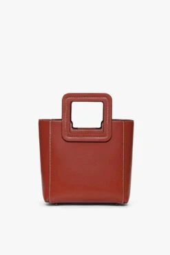MINI SHIRLEY LEATHER BAG | COGNAC -Staud STAUD MINI SHIRLEY BAG COGNAC FALL19 1