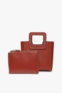 MINI SHIRLEY LEATHER BAG | COGNAC -Staud STAUD MINI SHIRLEY BAG COGNAC FALL19 2