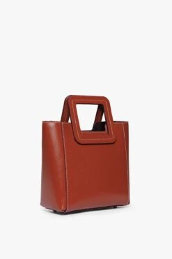 MINI SHIRLEY LEATHER BAG | COGNAC -Staud STAUD MINI SHIRLEY BAG COGNAC FALL19 4