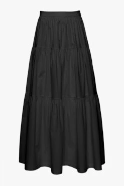 SEA SKIRT | BLACK 12 SEA SKIRT | BLACK -Staud STAUD SEA SKIRT BLACK POPLIN SPRING 21 1