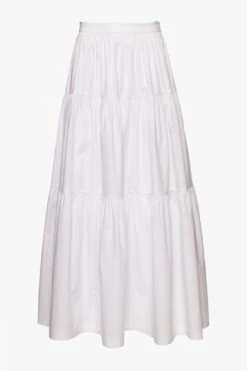 SEA SKIRT | WHITE -Staud STAUD SEA SKIRT WHITE POPLIN SPRING 21 1