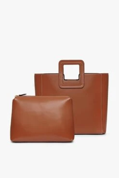 SHIRLEY LEATHER BAG | SADDLE -Staud STAUD SHIRLEY BAG SADDLE FALL19 2