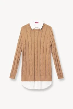 ALDRIN DRESS | CAMEL WHITE -Staud STAUD ALDRIN KNIT DRESS CAMEL WHITE FALL 23 ECOM 1 1