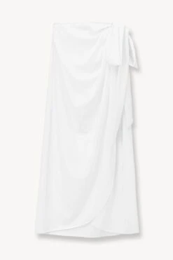 ANGELICA COVERUP SKIRT | WHITE -Staud STAUD ANGELICA WRAP SKIRT WHITE SUPF 23 ECOM 1 1