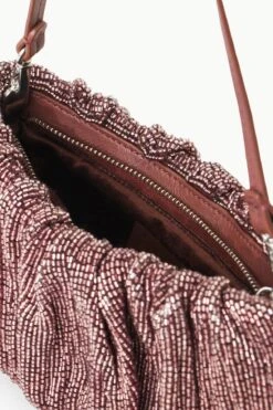 BEADED BEAN BAG | MAHOGANY -Staud STAUD BEADEDBEAN BAG MAHOGANY FALL 23 ECOM 4