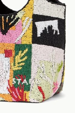 BEADED COTE BAG | CORAL PATCHWORK 11 BEADED COTE BAG | CORAL PATCHWORK -Staud STAUD BEADEDCOTE BAG CORALPATCHWORK SUPF 23 ECOM 4