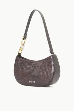 BRADY SHOULDER BAG | ESPRESSO CROC EMBOSSED 12 BRADY SHOULDER BAG | ESPRESSO CROC EMBOSSED -Staud STAUD BRADY SHOULDERBAG ESPRESSO FALL 23 ECOM 2