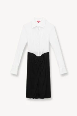 BRENDAN DRESS | WHITE BLACK -Staud STAUD BRENDAN DRESS WHITE BLACK SUPF 23 ECOM 1