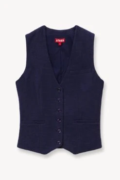 BRETT VEST | NAVY -Staud STAUD BRETT VEST NAVY SUPF 23 ECOM 1