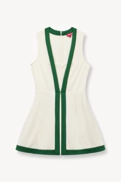 CROSS-COURT DRESS | IVORY COURT GREEN 12 CROSS-COURT DRESS | IVORY COURT GREEN -Staud STAUD CROSS COURT DRESS IVORY GREEN SUPF 23 ECOM 1