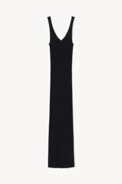 DANA DRESS | BLACK -Staud STAUD DANA DRESS BLACK WHITE SPRING 23 ECOM 1