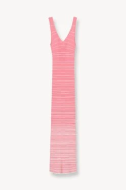 DANA DRESS | CORAL PINK WHITE -Staud STAUD DANA DRESS CORAL PINK WHITE SUPF 23 ECOM 1