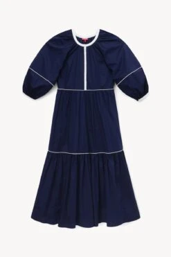 DEMI DRESS | NAVY WHITE -Staud STAUD DEMI DRESS NAVY SPRING 23 ECOM 1
