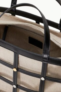 EMMA TOTE | BLACK NATURAL -Staud STAUD EMMATOTE BAG BLACKNATURAL SUPF 23 ECOM 4