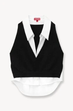 GARRET TOP | BLACK WHITE -Staud STAUD GARRET TOP BLACK WHITE SUPF 23 ECOM 1