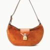 MARIKE BAG | TOBACCO SUEDE -Staud STAUD GWEN CLUTCH TAN SUPF 23 ECOM 1 2