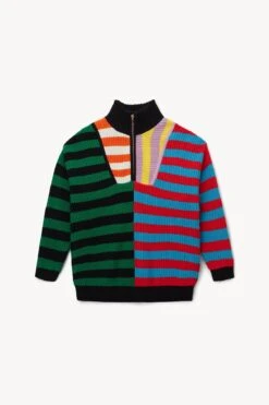 HAMPTON SWEATER | CABANA STRIPE MULTI -Staud STAUD HAMPTON SWEATER CABANASTRIPEMULTI HOLIDAY 22 ECOM 1