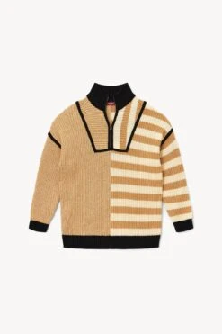 HAMPTON SWEATER | SAHARA STRIPE 12 HAMPTON SWEATER | SAHARA STRIPE -Staud STAUD HAMPTON SWEATER SAHARASTRIPE FALL 22 ECOM 1