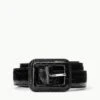 JEANS BELT | BLACK CROC EMBOSSED 1 JEANS BELT | BLACK CROC EMBOSSED -Staud STAUD JEANS BELT BLACK SUPF 23 ECOM 1