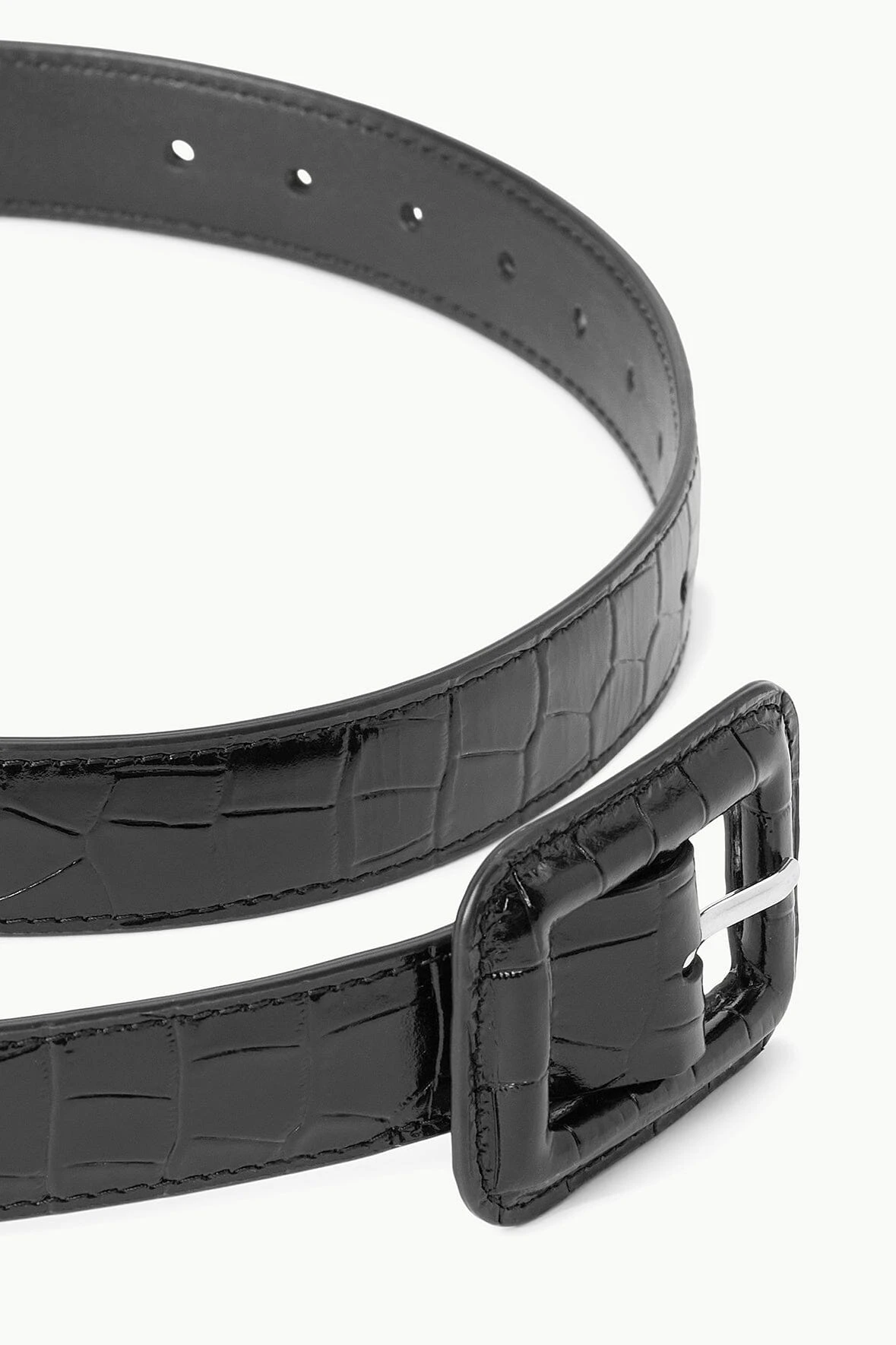 JEANS BELT | BLACK CROC EMBOSSED 4 JEANS BELT | BLACK CROC EMBOSSED - Image 2