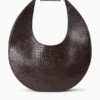 LARGE MOON BAG | ESPRESSO CROC EMBOSSED 1 LARGE MOON BAG | ESPRESSO CROC EMBOSSED -Staud STAUD LARGEMOOON TOTEBAG ESPRESSO FALL 23 ECOM 1