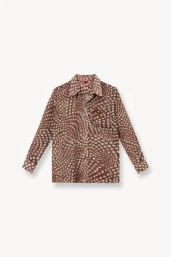 MARTHA TUNIC | CLOVE WAVY DOT -Staud STAUD MARTHA TUNIC CLOVE WAVY DOTS SUPF 23 ECOM 1