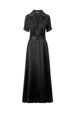 MILLIE DRESS | BLACK SATIN 12 MILLIE DRESS | BLACK SATIN -Staud STAUD MILLIEDRESS BLACK ECOM 1