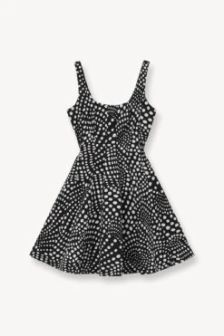 MINI WELLS DRESS | BLACK WAVY DOT 12 MINI WELLS DRESS | BLACK WAVY DOT -Staud STAUD MINI WELLS DRESS BLACK WAVY DOTS SUPF 23 ECOM 1