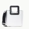MINI SHIRLEY LEATHER BAG | WHITE BLACK -Staud STAUD MINISHIRLEY BAG WHITEBLACK SPRING 23 ECOM 1