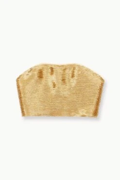 NYLA TOP | GOLD -Staud STAUD NYLA WOVENTOP GOLD FALL 23 ECOM 1