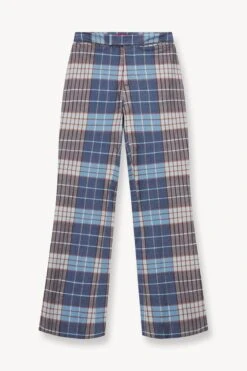 PIROUETTE PANT | FRENCH BLUE MEGA PLAID -Staud STAUD PIROUETTE PANT FRENCH BLUE MEGA PLAID FALL 23 ECOM 1