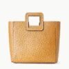 SHIRLEY LEATHER BAG | WALNUT OSTRICH EMBOSSED 1 SHIRLEY LEATHER BAG | WALNUT OSTRICH EMBOSSED -Staud STAUD SHIRLEYLEATHER TOTE WALNUT FALL 23 ECOM 2