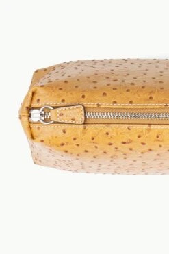 SHIRLEY LEATHER BAG | WALNUT OSTRICH EMBOSSED -Staud STAUD SHIRLEYLEATHER TOTE WALNUT FALL 23 ECOM 5