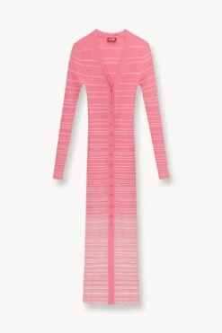 SHOKO SWEATER | CORAL PINK WHITE -Staud STAUD SHOKO SWEATER CORAL PINK WHITE SUPF 23 ECOM 1 1